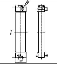 Radiador de excavadora Komatsu PC70-8 | Pieza de refrigeración de repuesto de aluminio.