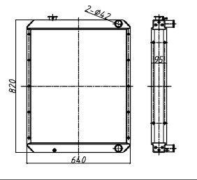 Radiador de excavadora Komatsu PC120-6 | Conjunto de unidad completa de 840 mm