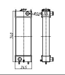 Radiador de excavadora Komatsu PC60-8 | Unidad de reemplazo directo resistente al calor