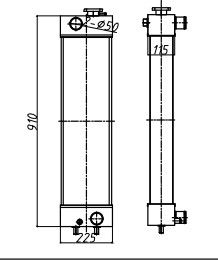 Excavador Radiator de PC138-2 KOMATSU 225m m 22B-03-13110 ancho